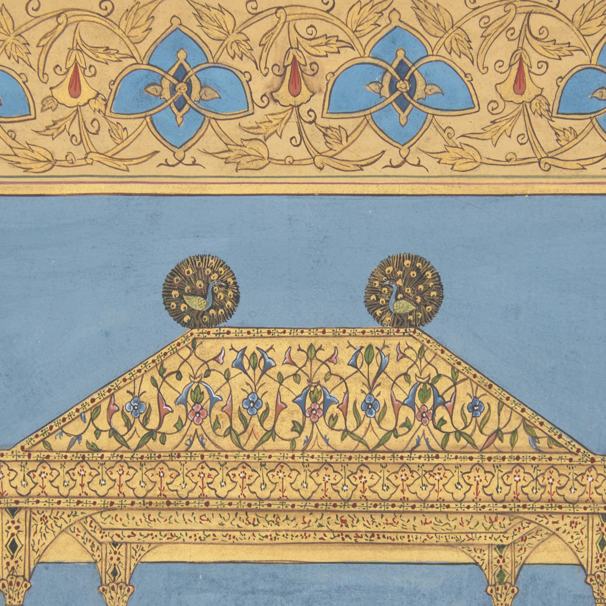 A Painting of Emperor Shah Jahan Seated on the Peacock Throne, North India, 20th Century