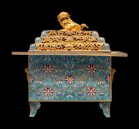 A Large Chinese Cloisonné Enamel Incense Burner and Cover