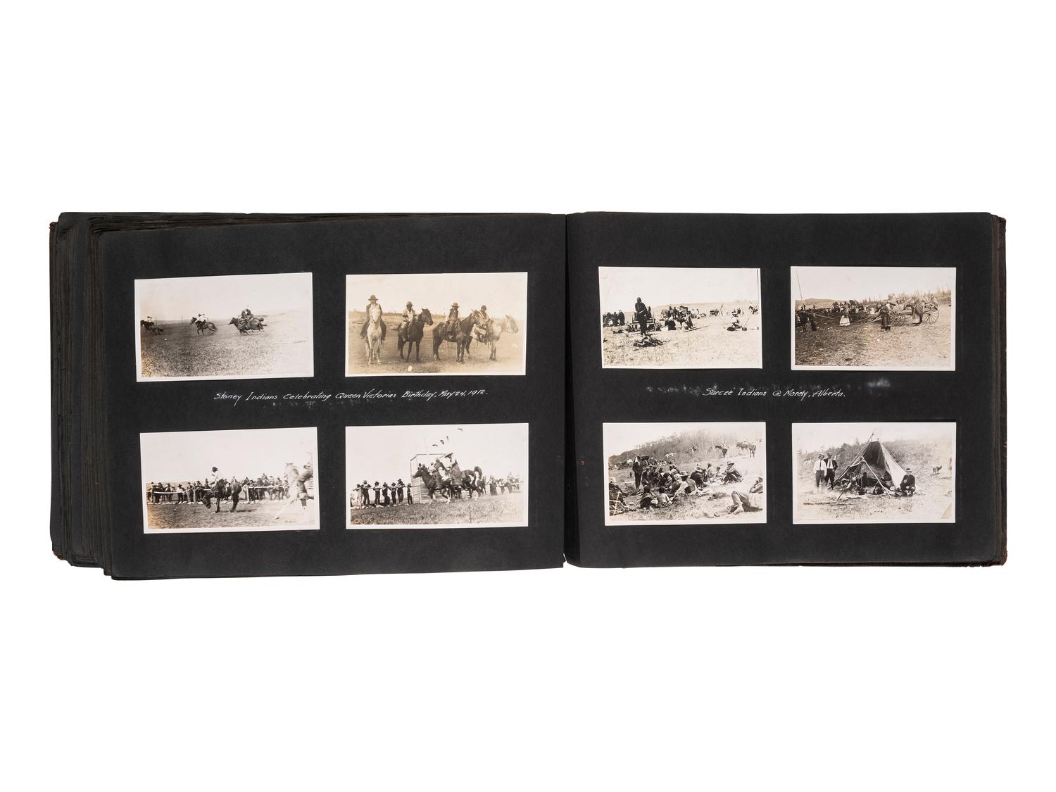 [NATIVE AMERICANS] -- [WESTERN AMERICANA & CANADA]. Album containing photographs of Native American subjects and scenic views of the Western United States and Canada. Ca 1910s.