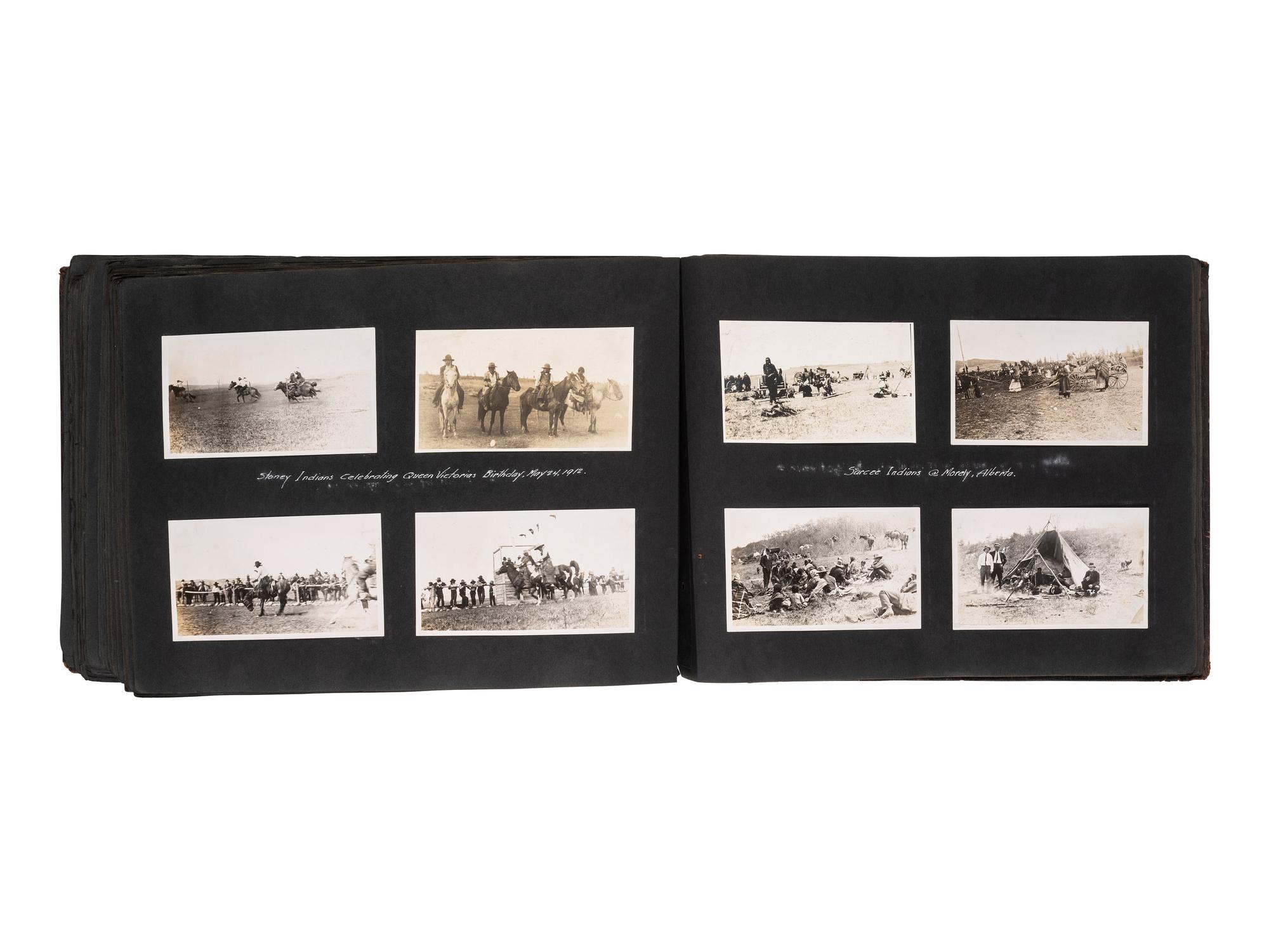 [NATIVE AMERICANS] -- [WESTERN AMERICANA & CANADA]. Album containing photographs of Native American subjects and scenic views of the Western United States and Canada. Ca 1910s.