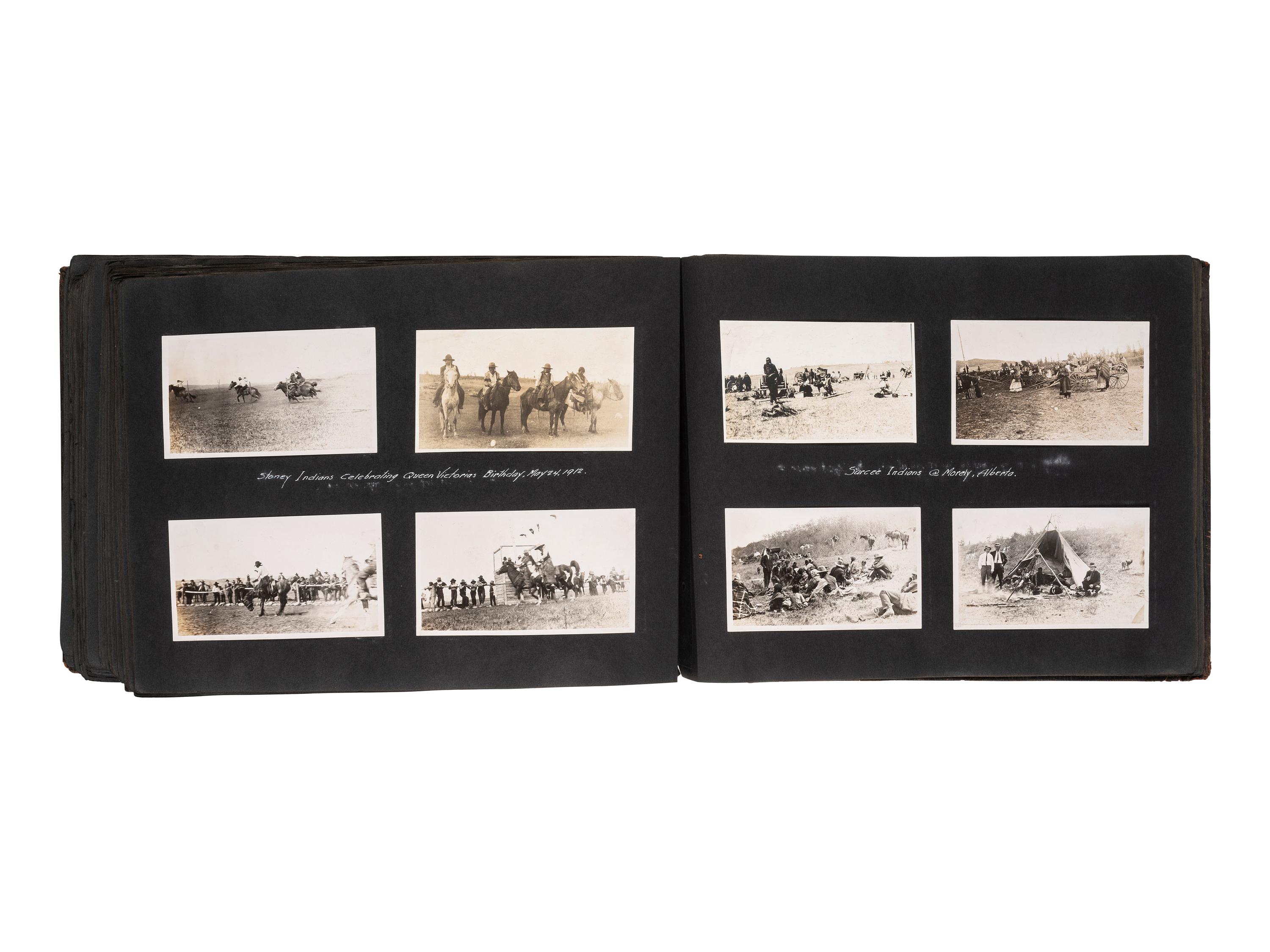 [NATIVE AMERICANS] -- [WESTERN AMERICANA & CANADA]. Album containing photographs of Native American subjects and scenic views of the Western United States and Canada. Ca 1910s.
