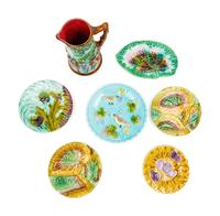 Seven Majolica Articles