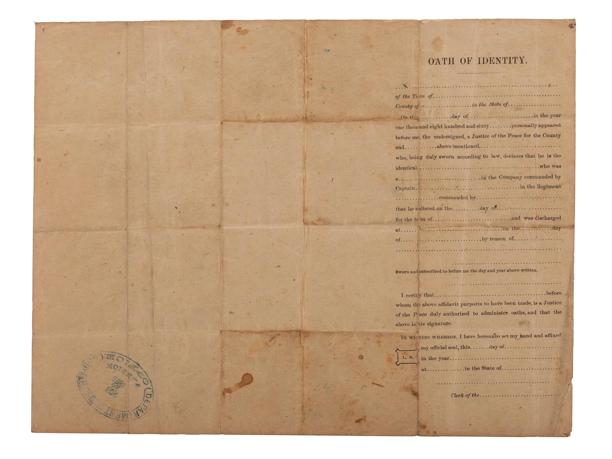 [CIVIL WAR]. War-date letter and discharge document from Franklin Rice, Jr. of the 94th New York Infantry.