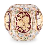 A Moser Enameled Glass Vase