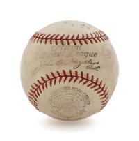 A 1954 Cleveland Indians Partial Team Signed Baseball