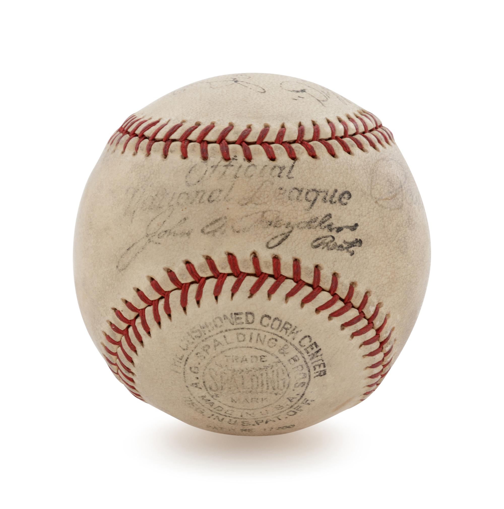 A 1954 Cleveland Indians Partial Team Signed Baseball