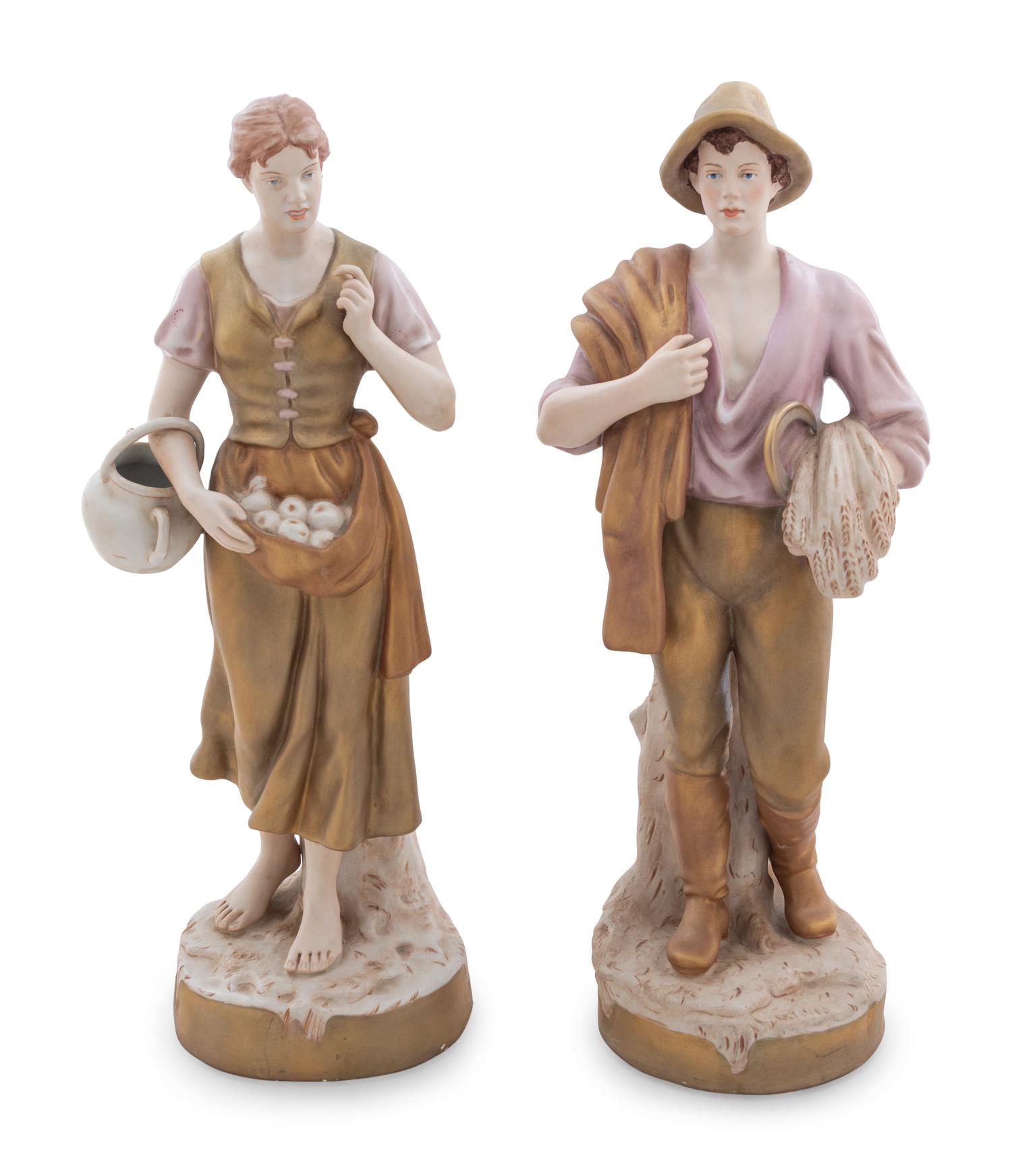 A Pair of Royal Dux Porcelain Figures