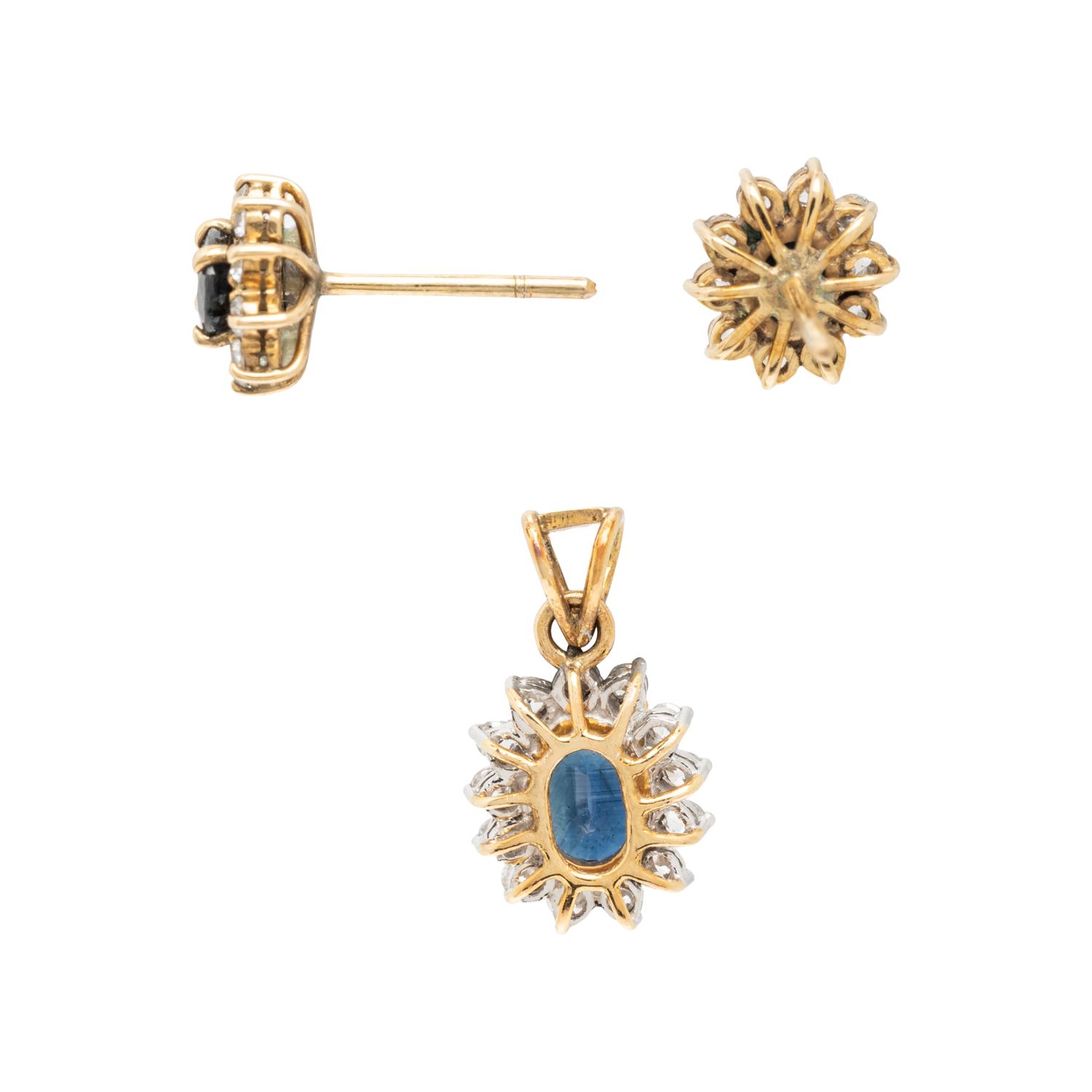 SAPPHIRE EARRINGS AND PENDANT