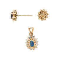 SAPPHIRE EARRINGS AND PENDANT