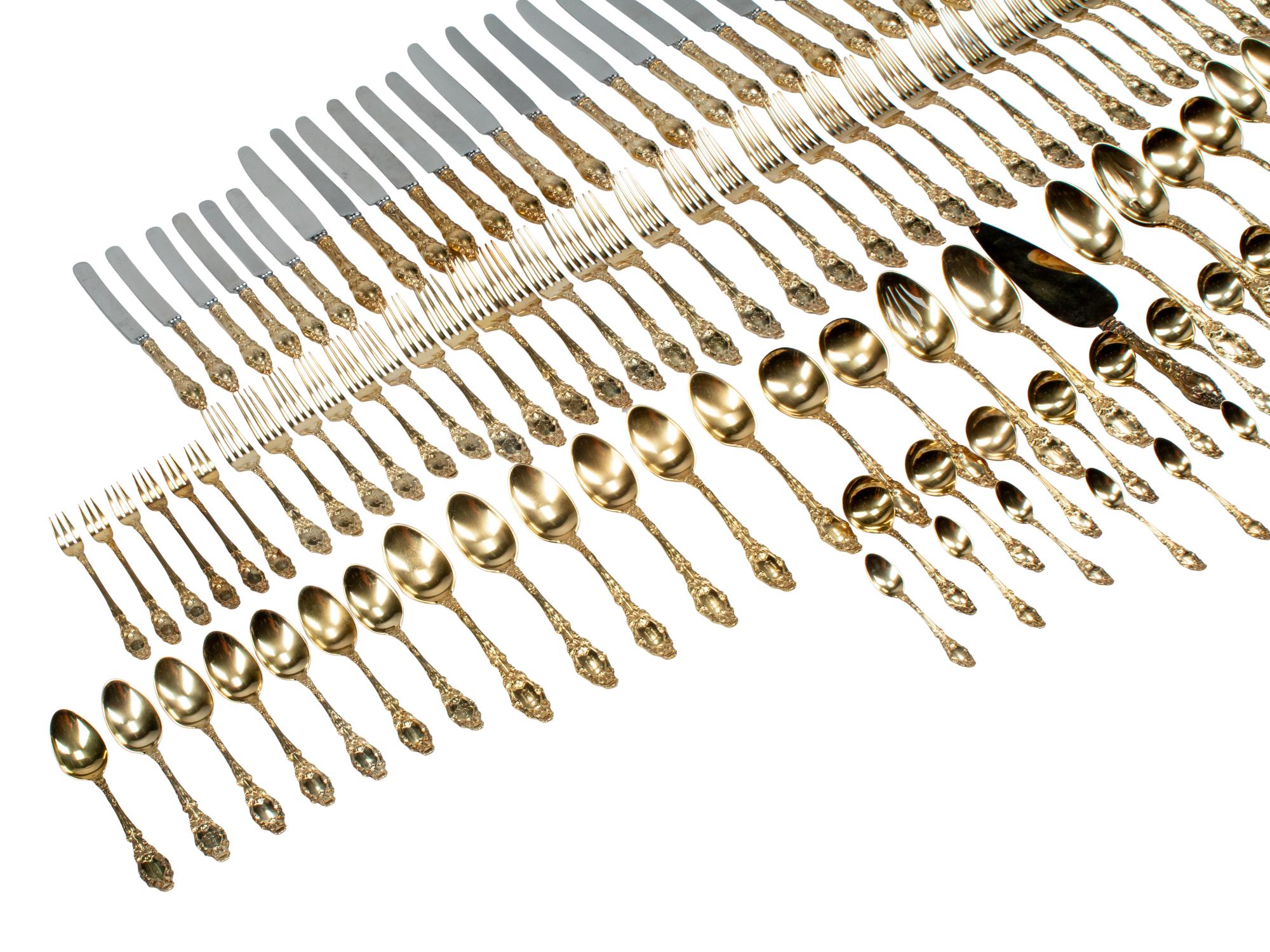 An American Silver-Gilt Flatware Service