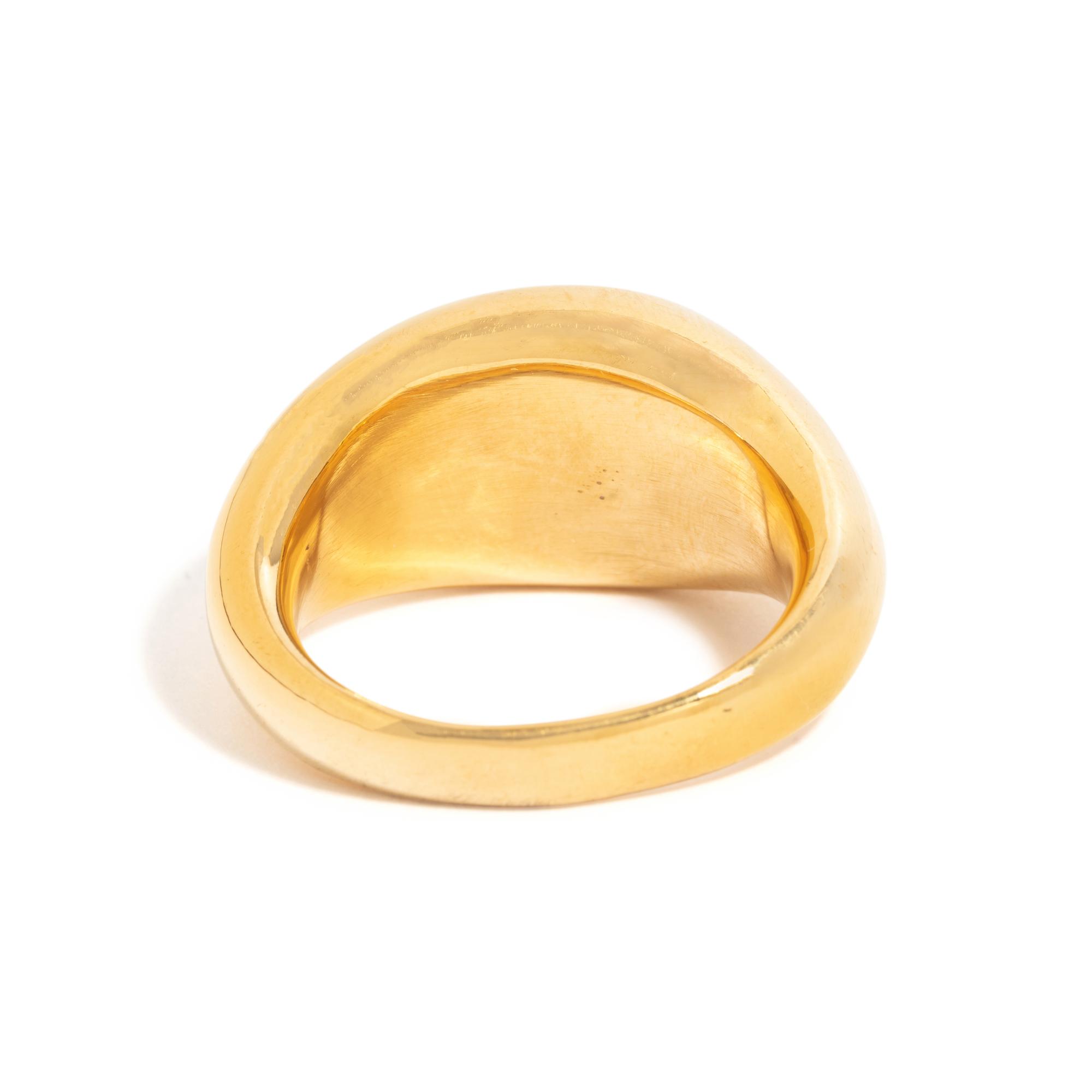 A Roman Carnelian Ring Stone with a Partial Portrait of a Roman Emperor — Set in a solid gold ring