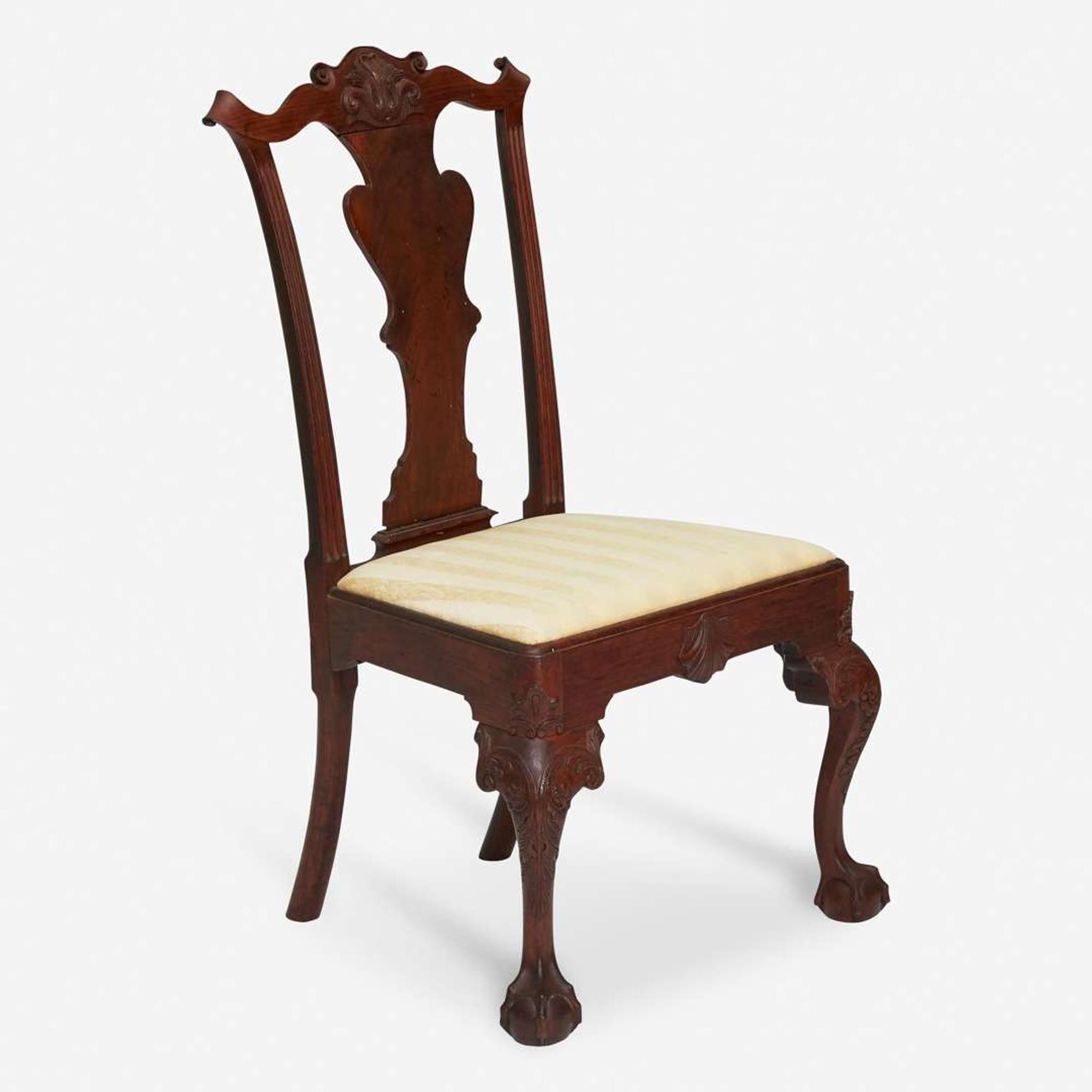 A Mifflin family Chippendale carved walnut side chair Philadelphia, PA, circa 1770
