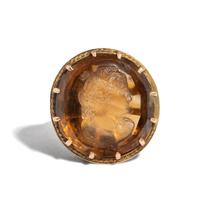 CITRINE CAMEO AND DIAMOND RING
