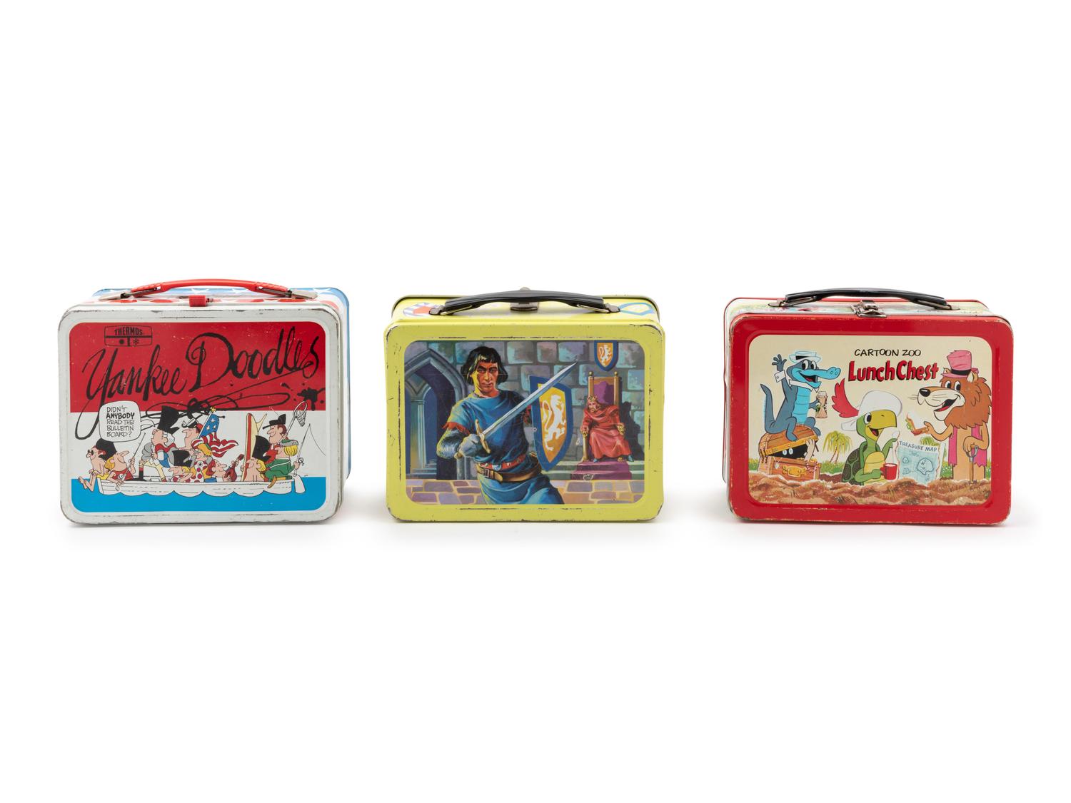 Three Cartoon-Themed Lunch Boxes