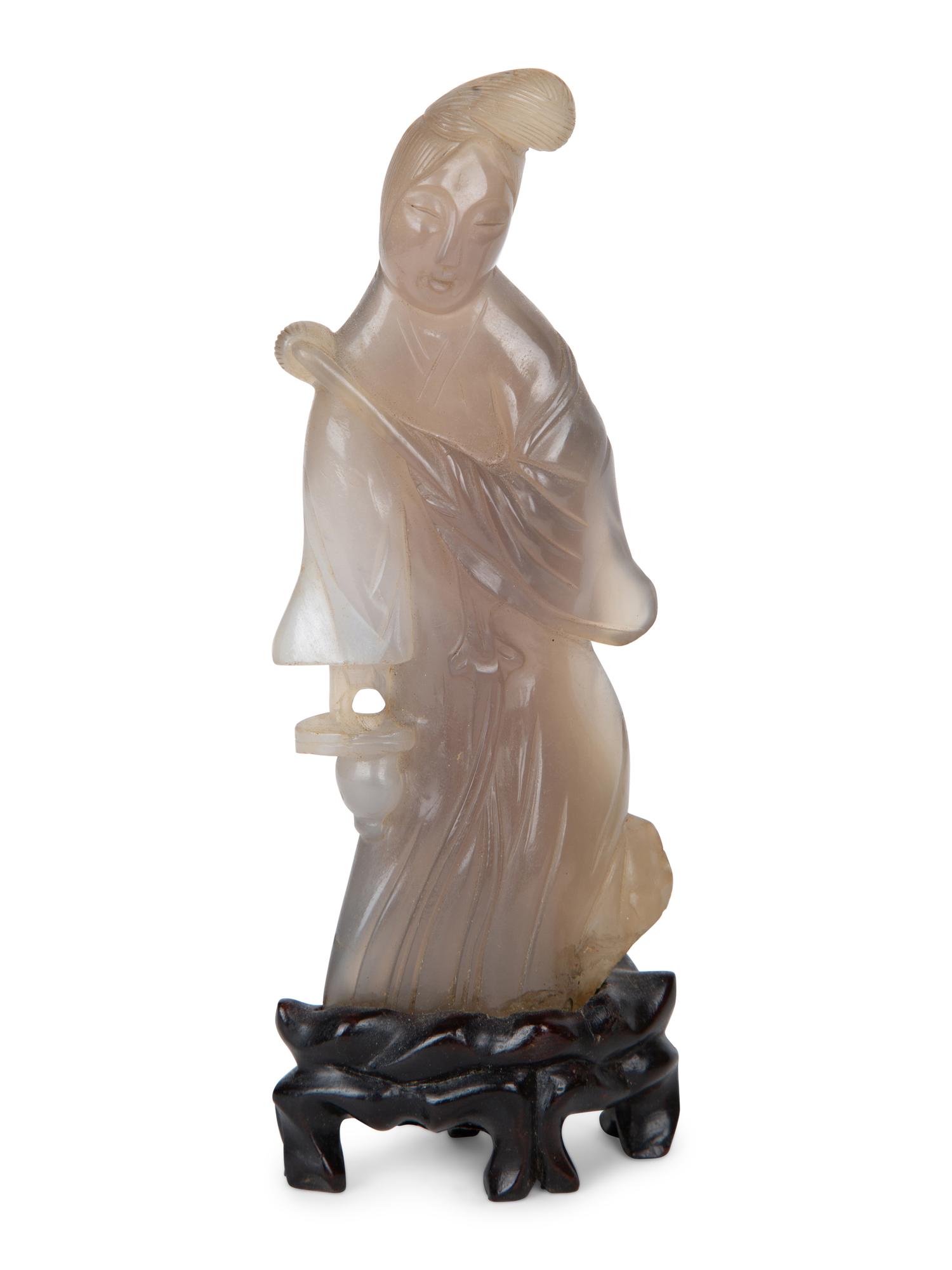 Two Chinese Smoky Quartz Figures — 20TH CENTURY