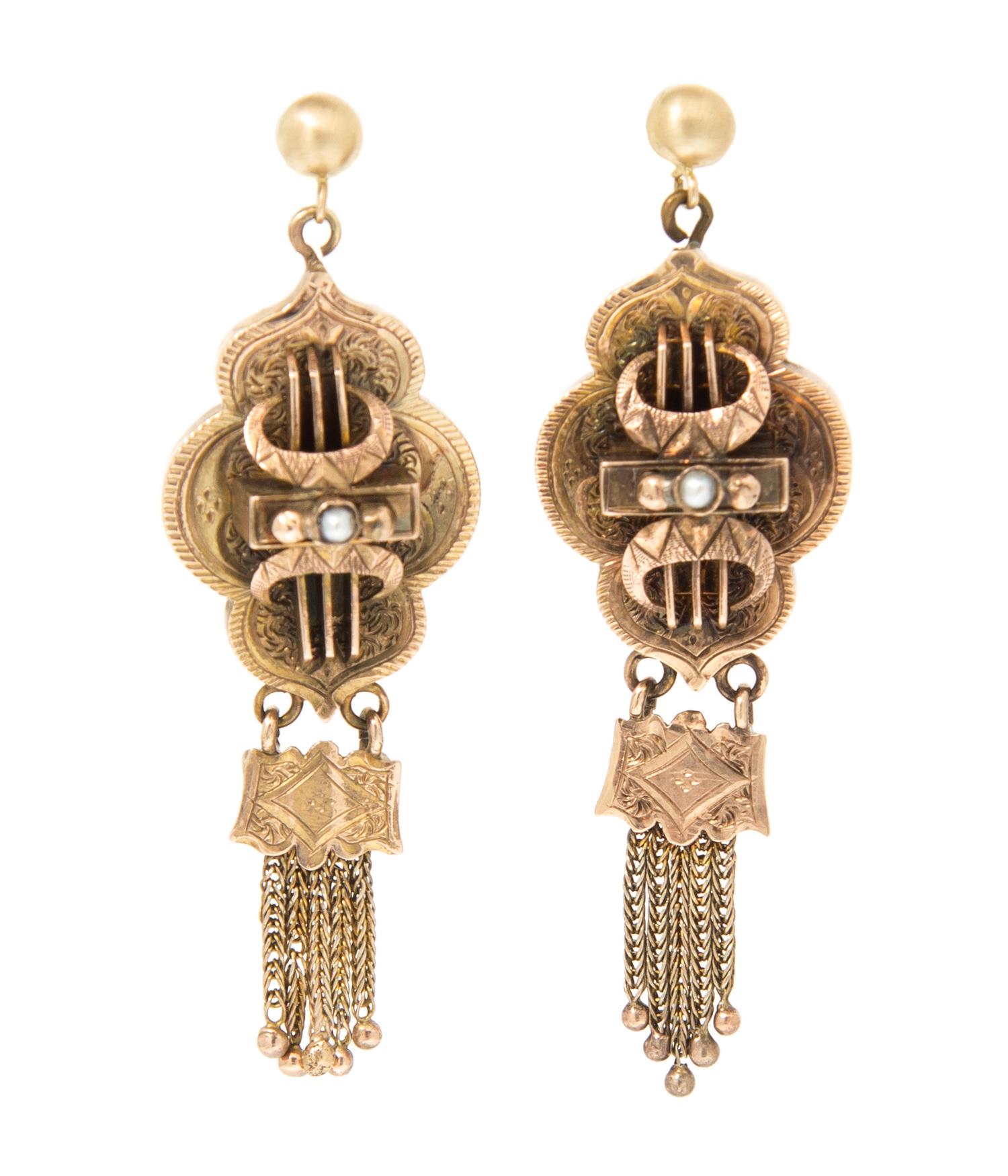 A Pair of Antique Fringe Earrings, 6.00 dwts.