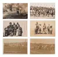 [NATIVE AMERICANS]. A group of 22 real photo postcards with Native American subjects, including:
