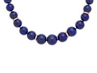 LAPIS LAZULI AND DIAMOND BEAD NECKLACE