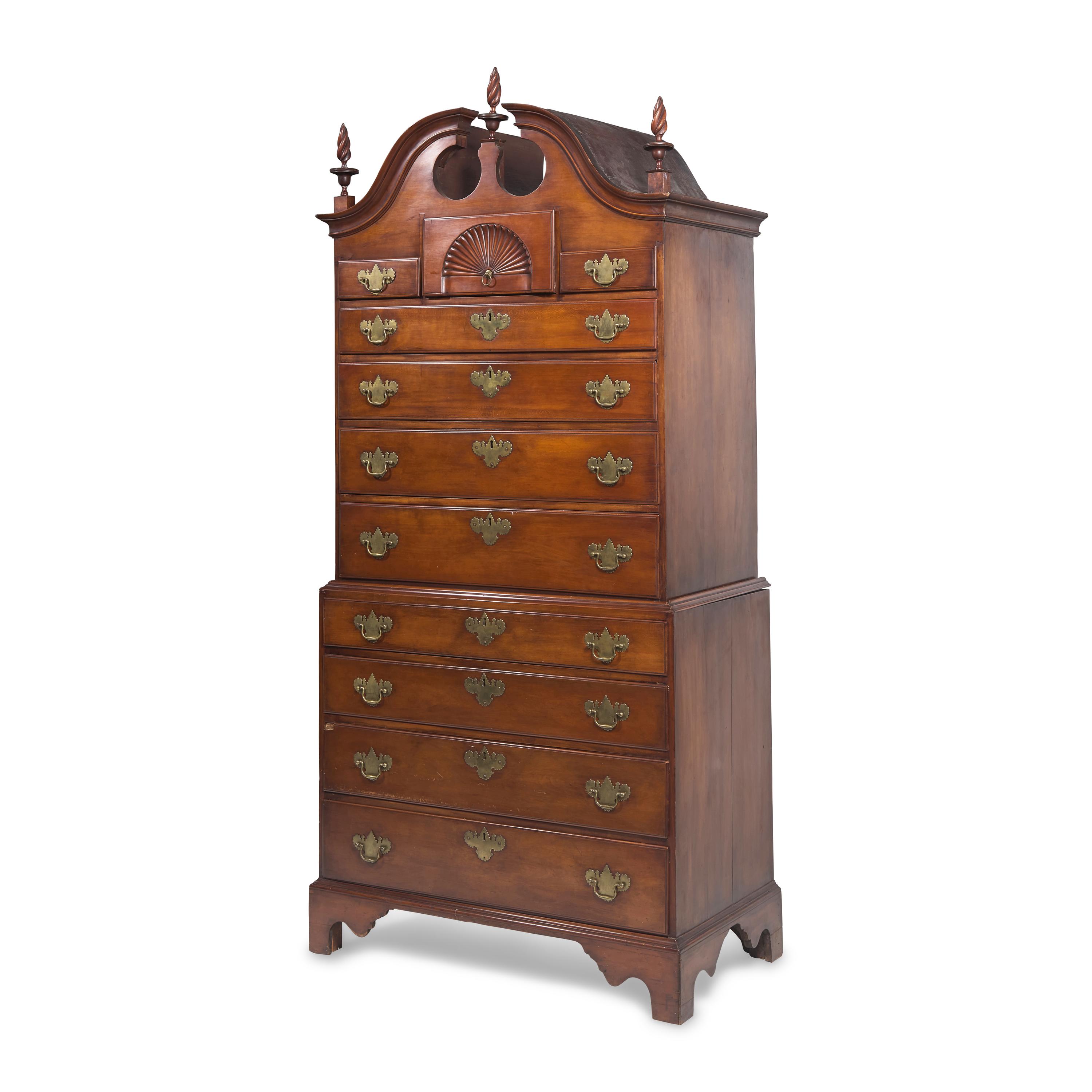 A Chippendale Cherry Chest-On-Chest
