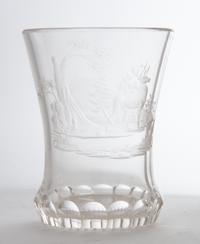 A Bohemian Etched Glass Beaker Height 5 1/4 inches. — 19TH/20TH CENTURY