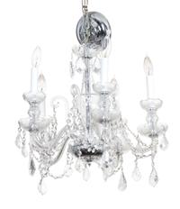 A Cut Glass Five Light Chandelier Height 19 x diameter 18 inches. — 20TH CENTURY