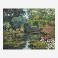 Claude Cambour (French, B. 1940) Bientôt l'Automne à Giverny (Le Pont Japonais de Claude Monet)