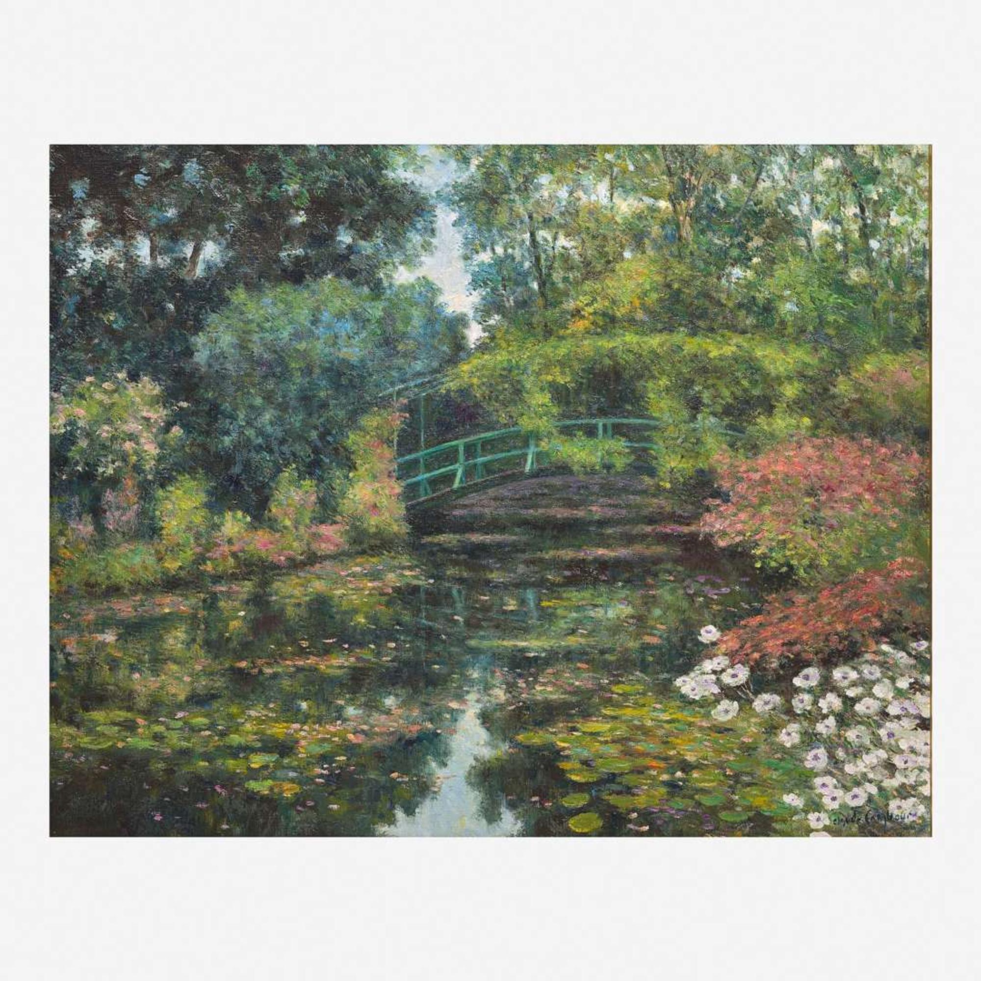 Claude Cambour (French, B. 1940) Bientôt l'Automne à Giverny (Le Pont Japonais de Claude Monet)