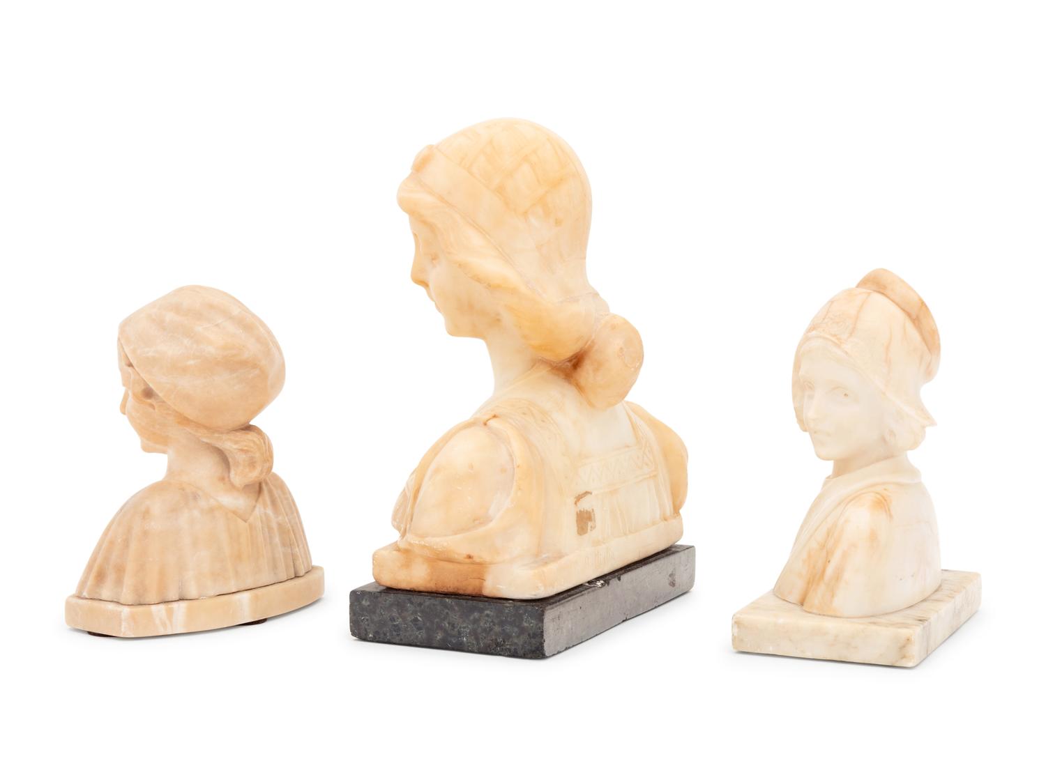 Three Italian Alabaster Busts