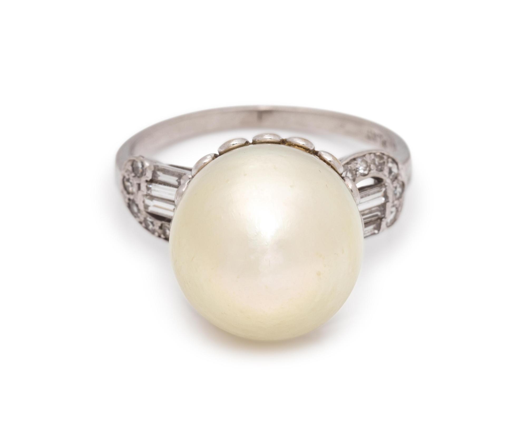 CULTURED PEARL AND DIAMOND RING