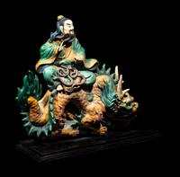 Three Chinese Glazed Pottery Figural-Form Roof Tiles