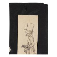 David Hunter Strother (American, 1816-1888) An original "from life" field sketch and a later caricature of President Abraham Lincoln rendered during his visit to Antietam, 2-3 October 1862.