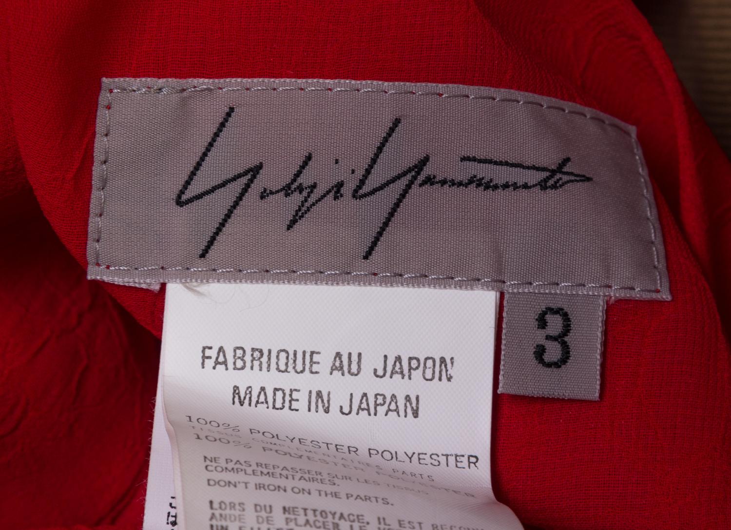 A Yohji Yamamoto Red Sleeveless Gown, Size 3.