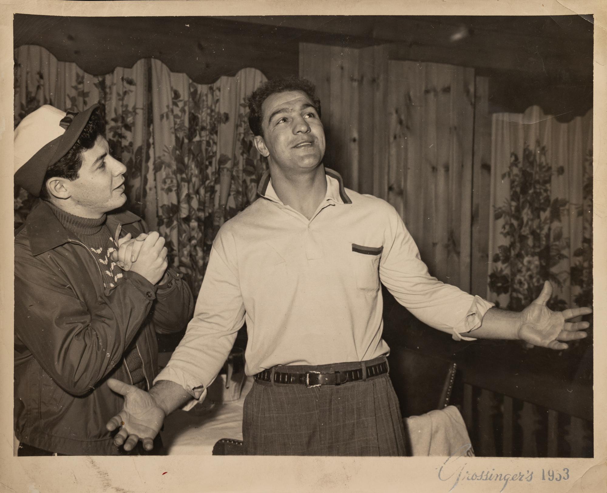 A Group of Six Original Rocky Marciano Photographs and a Joe Louis Wendell Wilkie Political Endorsement Record