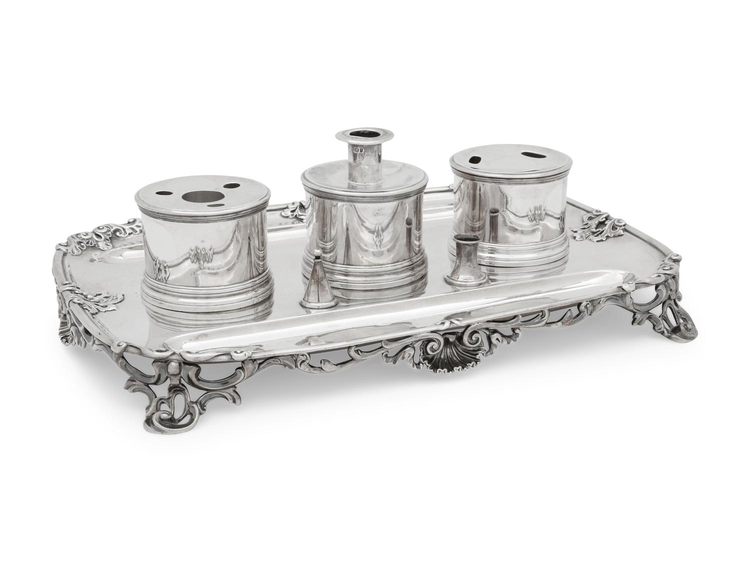 A George IV Silver Ink Stand By Paul Storr