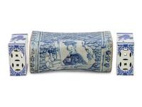 Three Chinese Blue and White Porcelain Pillows