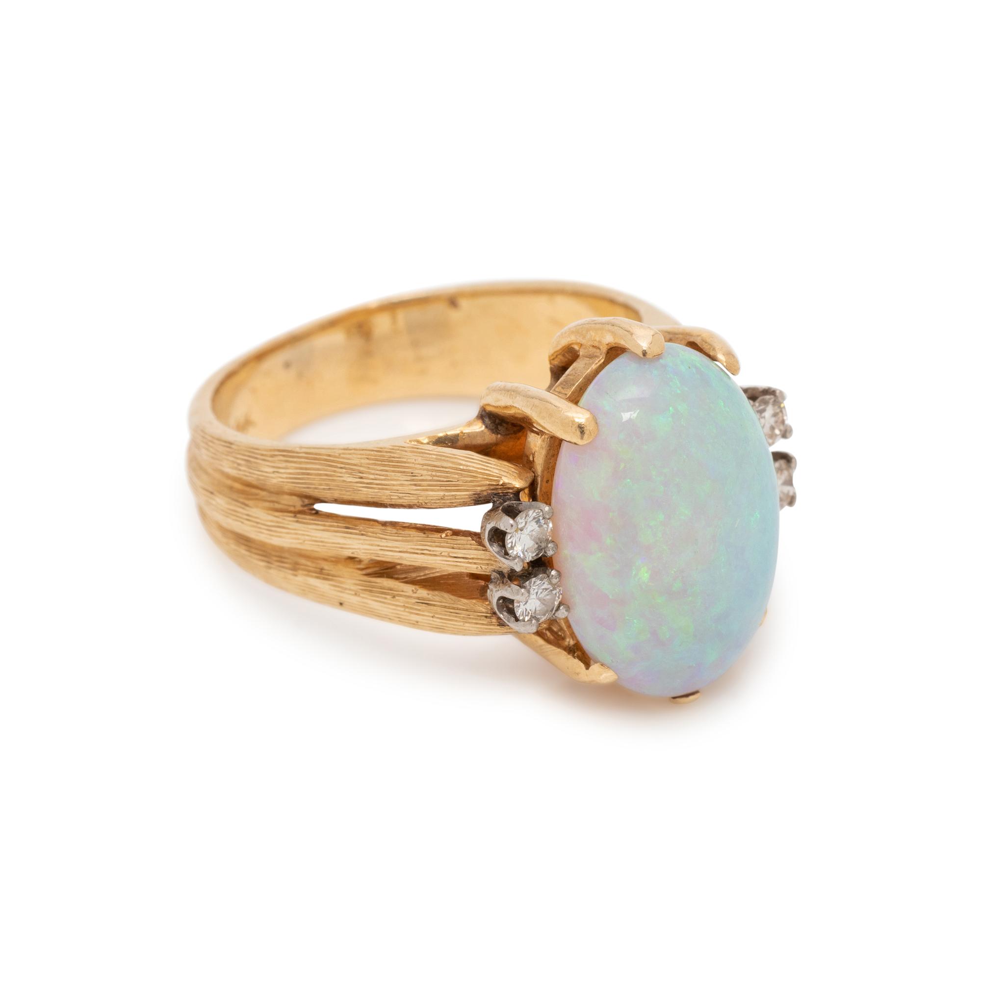 OPAL AND DIAMOND RING