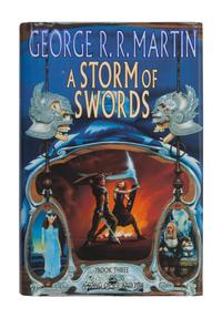 MARTIN, George R. R. (b. 1948). [A Song of Ice and Fire series:] A Game of Thrones -- A Clash of Kings -- A Storm of Swords -- A Feast for Crows . London: Voyager, Harper Collins, 1996, 1998, 2000, 2005.