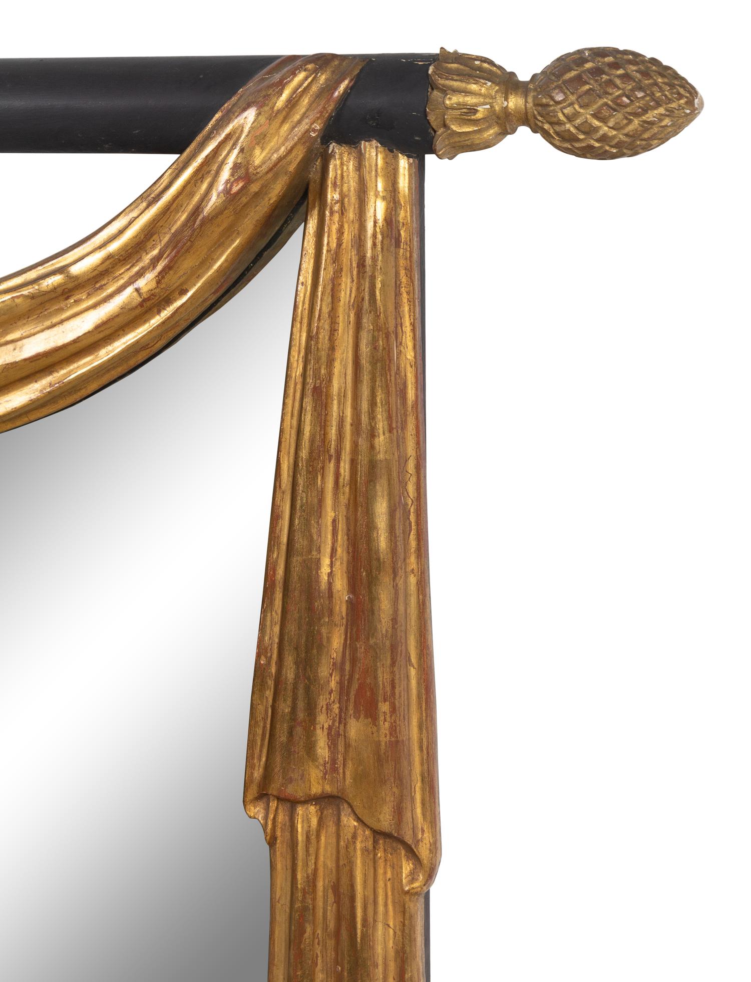 An Italian Painted and Parcel Gilt Mirror