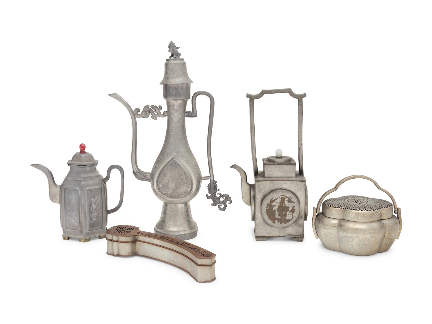 Five Chinese Pewter Wares