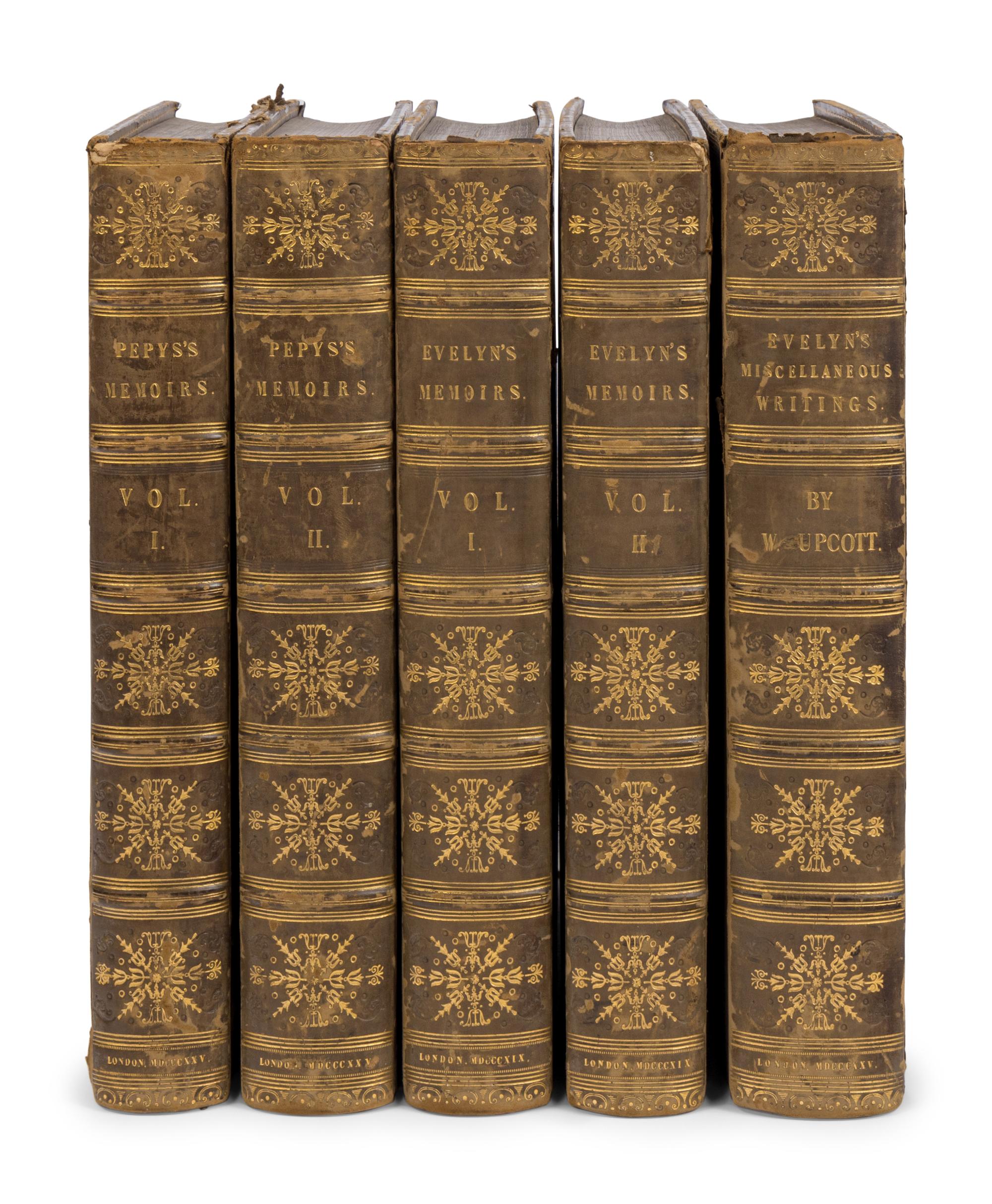 [BINDINGS & SETS]. PEPYS, Samuel (1633-1703). Memoirs of Samuel Pepys. Comprising His Diary from 1659 to 1669 . London: Henry Colburn, 1825.