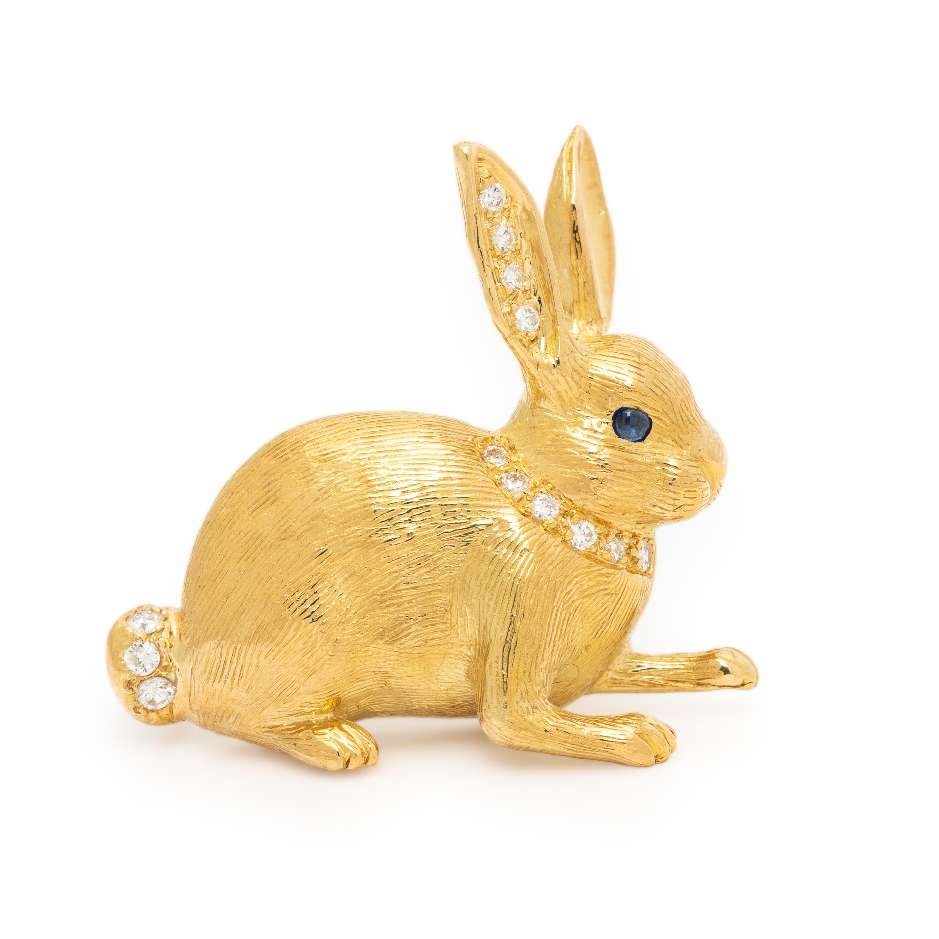 E. Wolfe & Co., Yellow Gold and Diamond Bunny Brooch