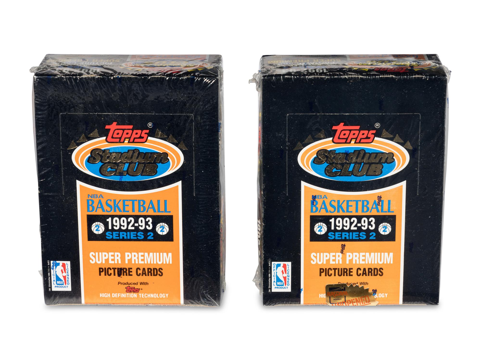 A Group of Two Sealed Boxes of 1992-93 Topps Stadium Club Series Two Basketball Cards (Possible Shaquille O'Neal Rookie Cards)