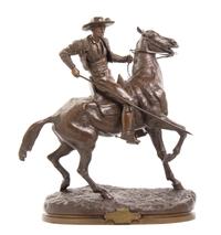 A French Bronze Figural Group, Charles Valton (1851-1918), Height overall 21 1/2 inches.
