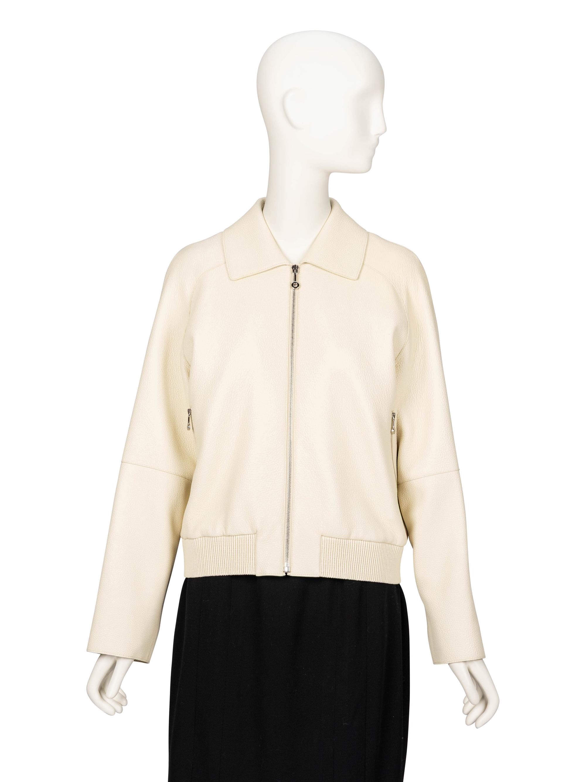 Hermès, Alabaster Leather Jacket