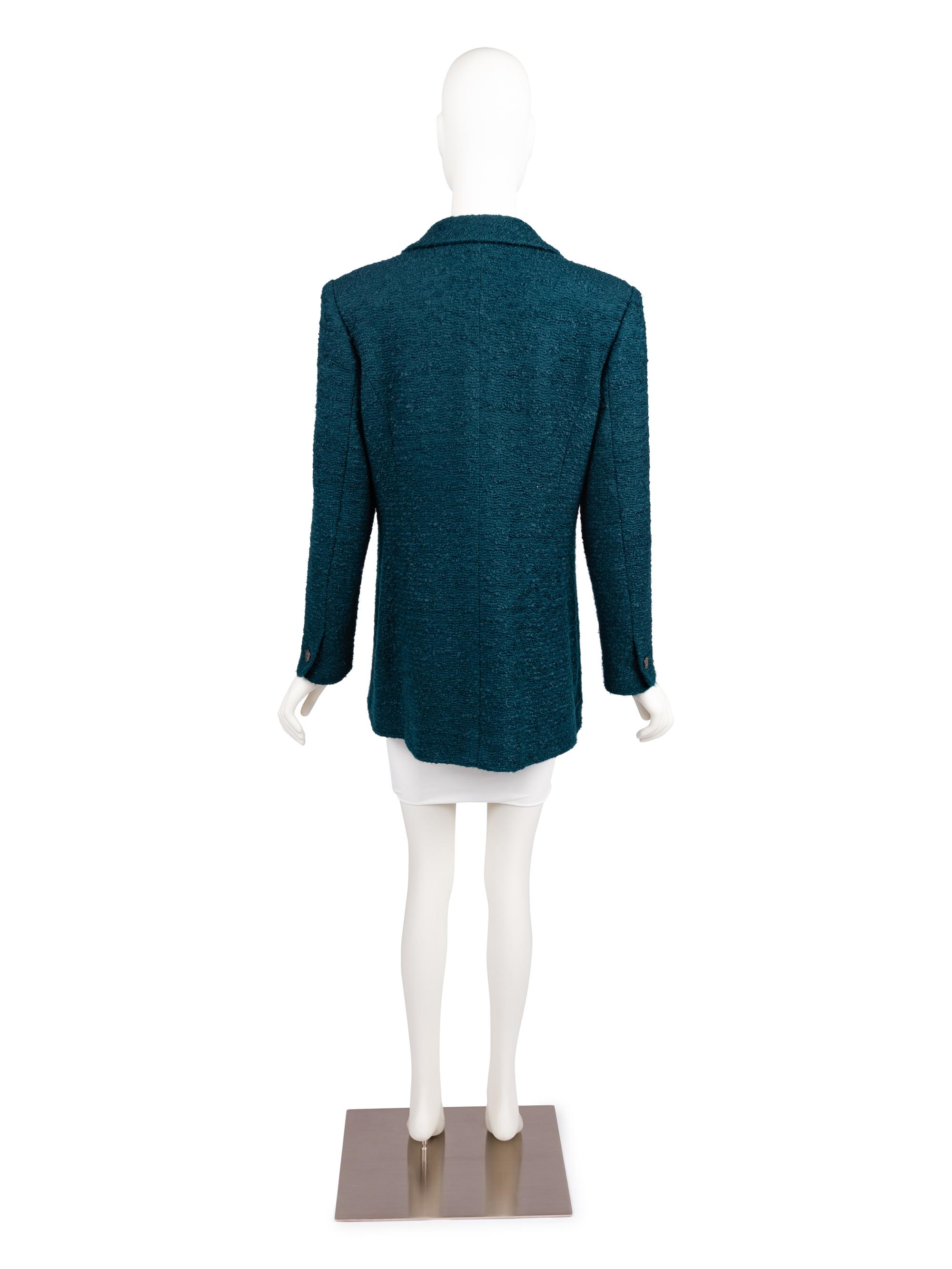 Chanel Teal Tweed Jacket, Autumn 1997