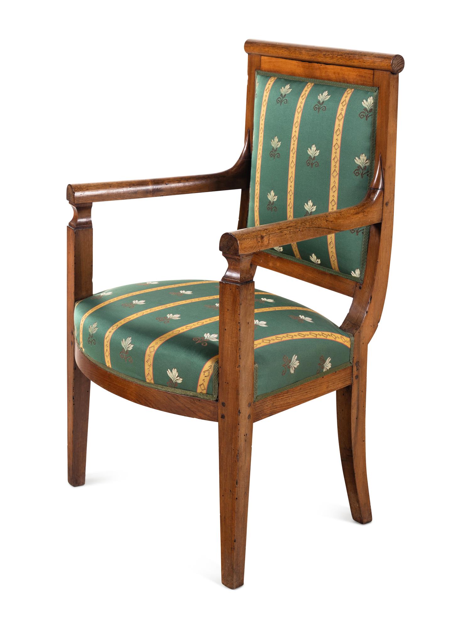 A Pair of Empire Walnut Fauteuils