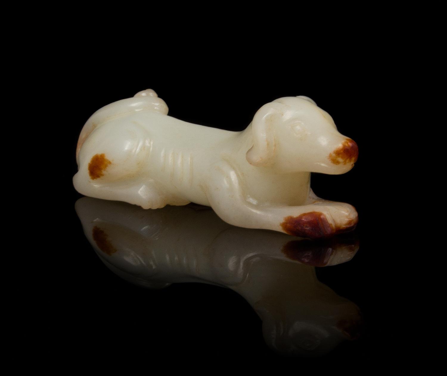 A White Jade Toggle Length 3 1/4 inches.