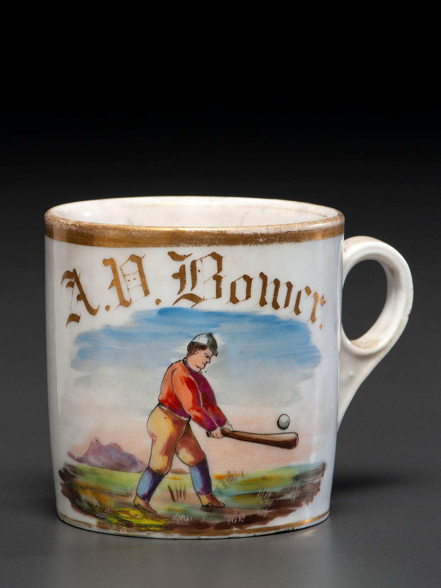 A Baseball Player's Porcelain Occupational Shaving Mug