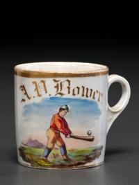 A Baseball Player's Porcelain Occupational Shaving Mug