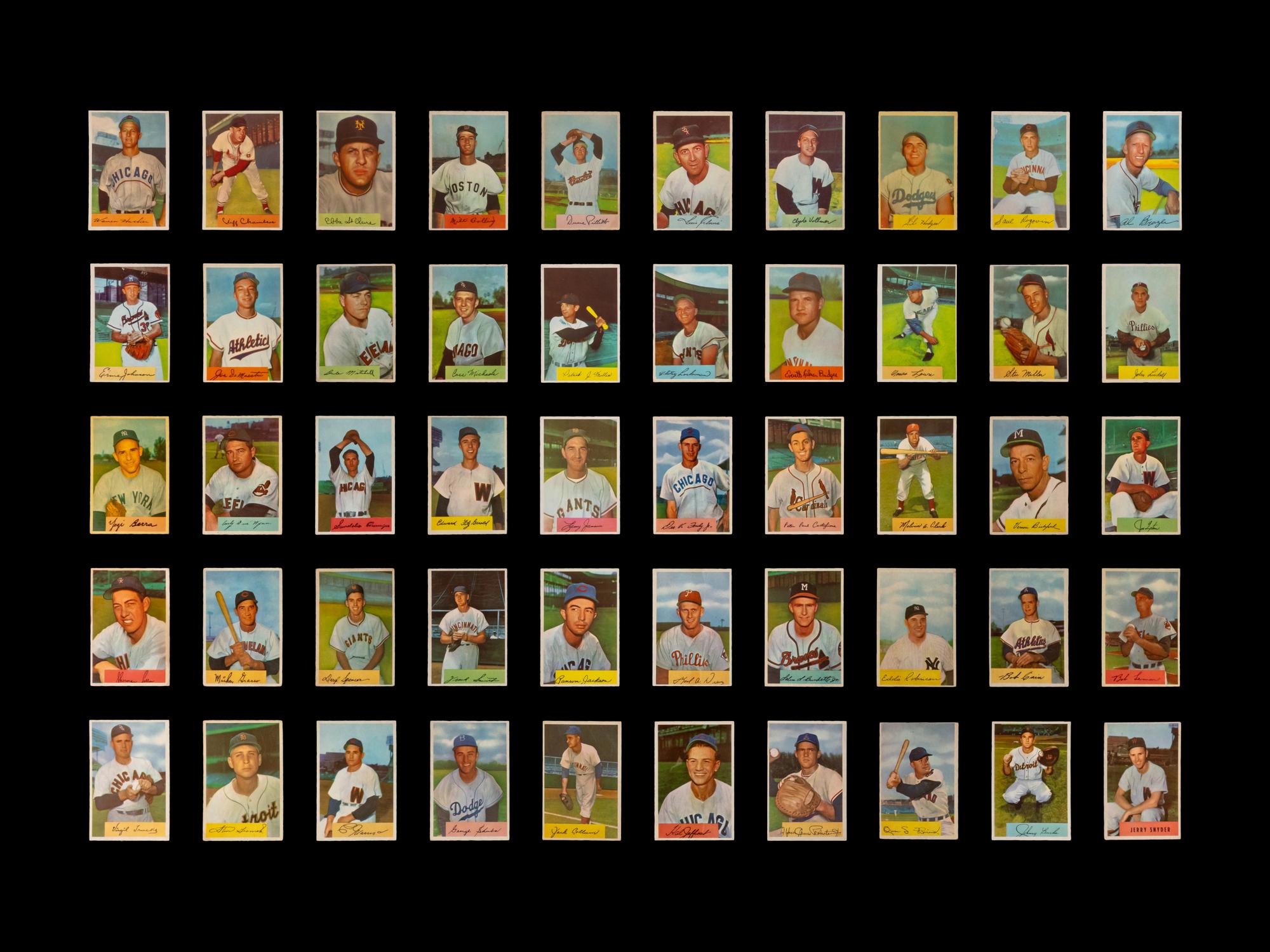 A Partial Set of 1954 Bowman Baseball Cards (153/224)